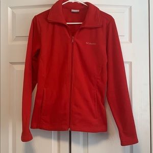 Bright red Columbia fleece zip up